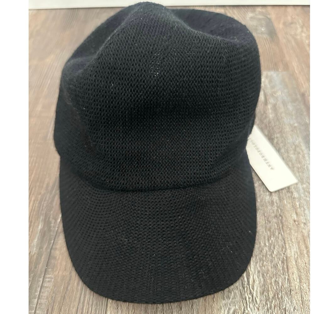 Anthropologie knit baseball cap in black
